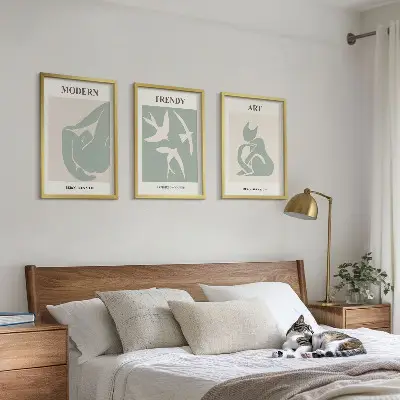 Sada 3 obrazů abstraktní postavy ve stylu Matisse