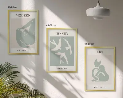 Sada 3 obrazů abstraktní postavy ve stylu Matisse