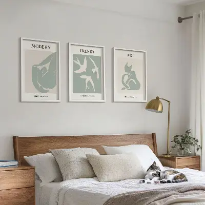 Sada 3 obrazů abstraktní postavy ve stylu Matisse