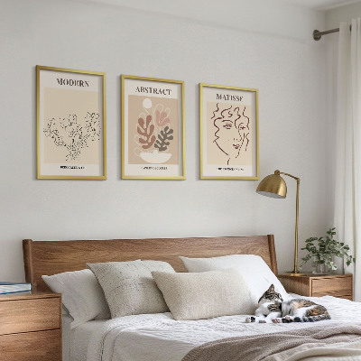 Sada obrazů do obývacího pokoje Moderní rostlinné linky