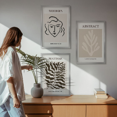 Sada 3 obrazů Tvář opouští umění Matisse