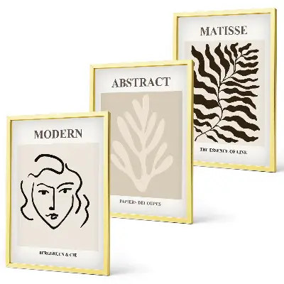 Sada 3 obrazů Matisse motivy abstraktních tváří