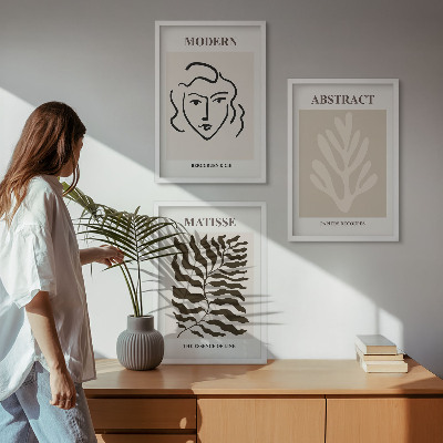 Sada 3 obrazů Tvář opouští umění Matisse