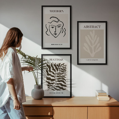 Sada 3 obrazů Tvář opouští umění Matisse