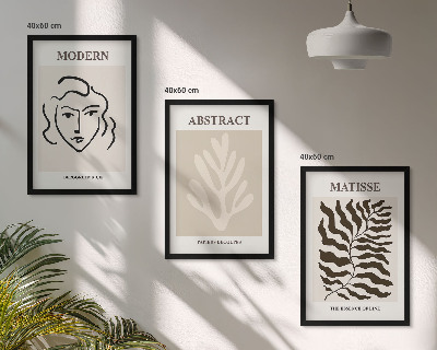 Sada 3 obrazů Tvář opouští umění Matisse