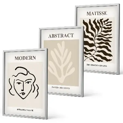 Sada 3 obrazů Matisse motivy abstraktních tváří