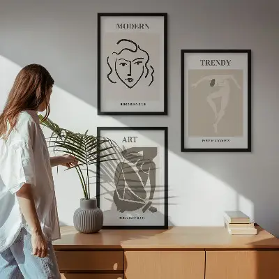 Sada obrazů do obývacího pokoje abstraktní barevné portréty