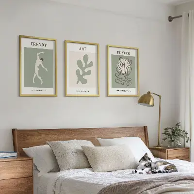 Abstraktní rostlinné postavy sada 3 obrazů