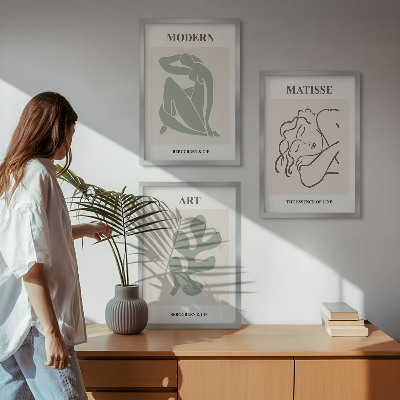 Sada obrazů do obývacího pokoje Stylový design rostlinných postav