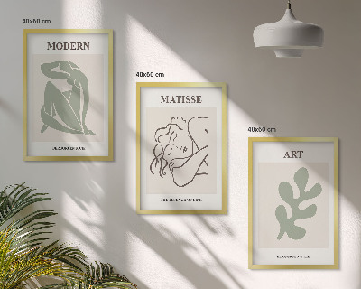Sada obrazů do obývacího pokoje Stylový design rostlinných postav