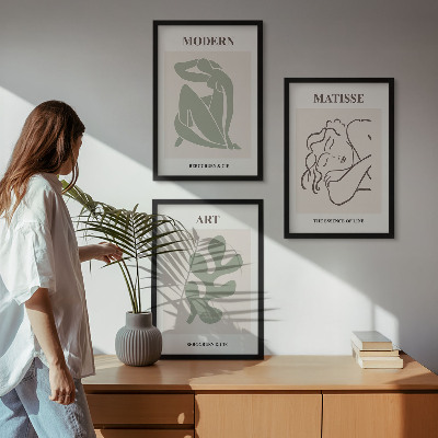 Sada obrazů do obývacího pokoje Stylový design rostlinných postav