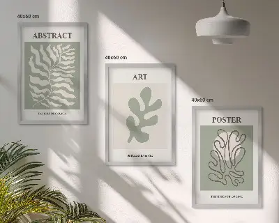 Sada obrazů na stěnu plakáty s rostlinnými motivy ve stylu Matisse