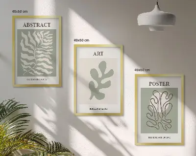 Sada obrazů na stěnu plakáty s rostlinnými motivy ve stylu Matisse