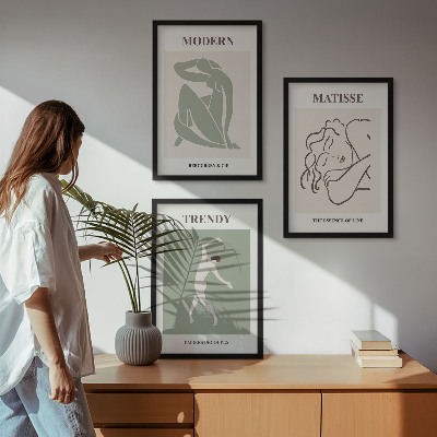 Sada obrazů do obývacího pokoje Stylové minimalistické postavy