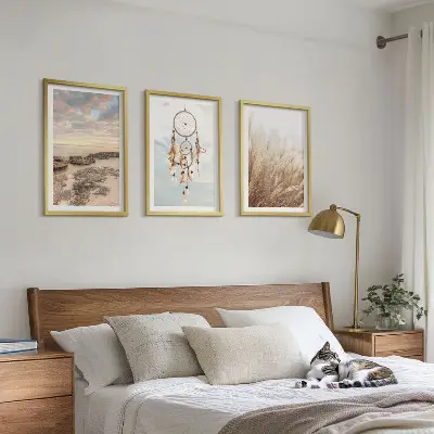 Sada 3 obrazů Moře mraků lapač snů a tráva