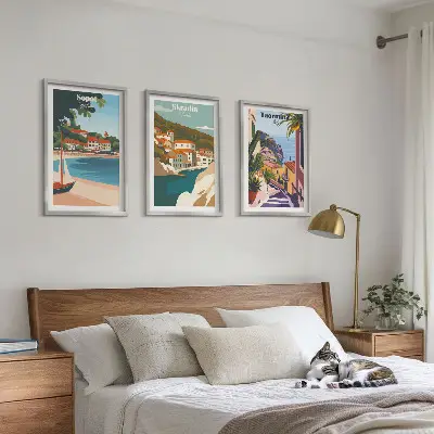 Obrazová kompozice ilustrace přímořského města
