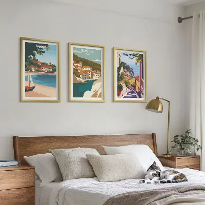 Obrazová kompozice ilustrace přímořského města