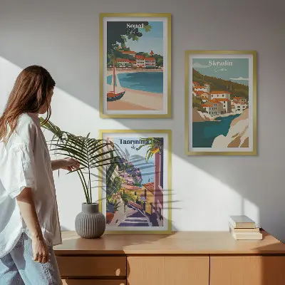Obrazová kompozice ilustrace přímořského města