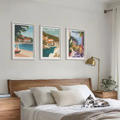 Obrazová kompozice ilustrace přímořského města