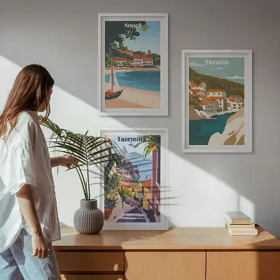 Obrazová kompozice ilustrace přímořského města