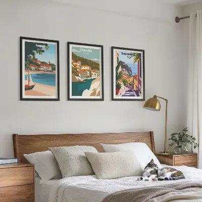 Obrazová kompozice ilustrace přímořského města