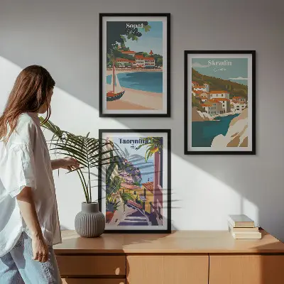 Obrazová kompozice ilustrace přímořského města
