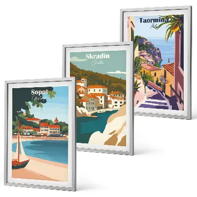 Obrazová kompozice ilustrace přímořského města