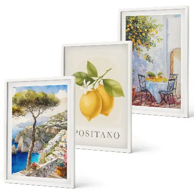 Výhledy na Positano s citrony sada 3 obrazů