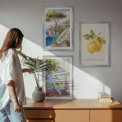Výhledy na Positano s citrony sada 3 obrazů