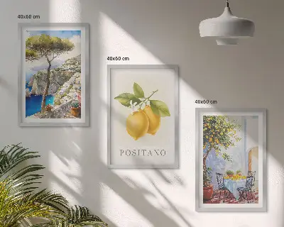 Výhledy na Positano s citrony sada 3 obrazů