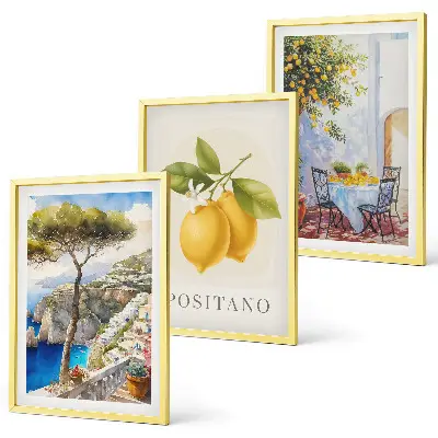 Výhledy na Positano s citrony sada 3 obrazů