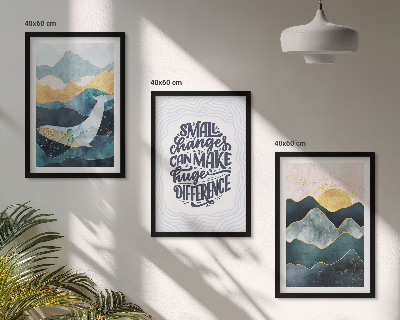 Sada 3 obrazů Inspirace abstraktními horami