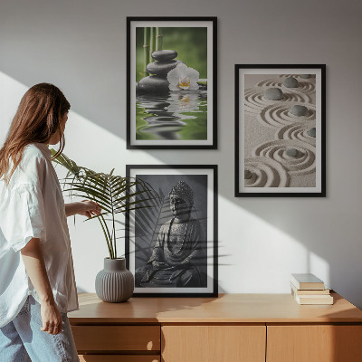 Sada obrazů do obývacího pokoje Relaxační pohled na zenového Buddhu