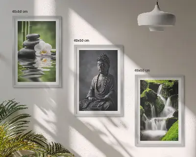 Sada obrazů do obývacího pokoje relaxační zenové malby s vodním motivem