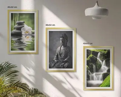 Sada obrazů do obývacího pokoje relaxační zenové malby s vodním motivem