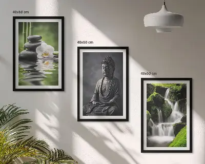 Sada obrazů do obývacího pokoje relaxační zenové malby s vodním motivem