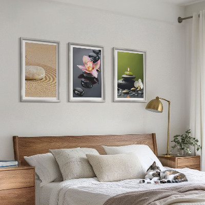 Sada obrazů do obývacího pokoje Relaxační motivy zenových kamenů