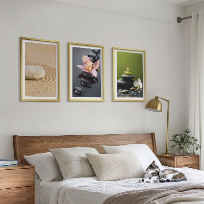 Sada obrazů do obývacího pokoje Relaxační motivy zenových kamenů