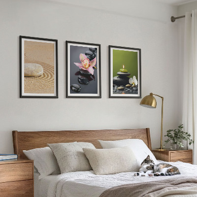 Sada obrazů do obývacího pokoje Relaxační motivy zenových kamenů