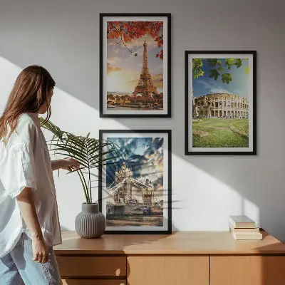 Kompozice obrazů na stěnu s motivem památky Evropy