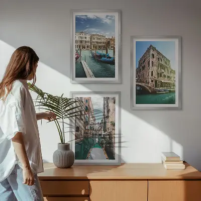 Sada obrazů do obývacího pokoje architektura benátských kanálů