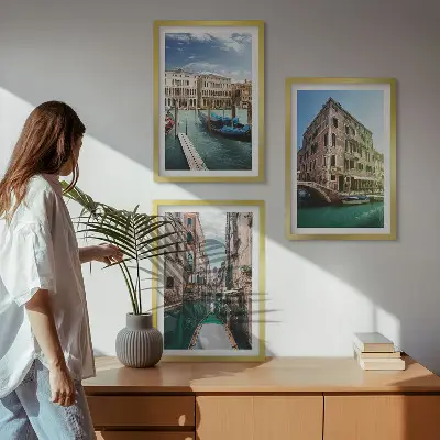 Sada obrazů do obývacího pokoje architektura benátských kanálů