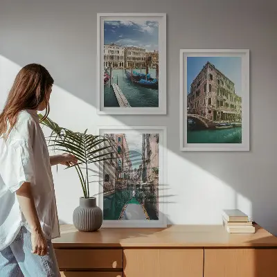 Sada obrazů do obývacího pokoje architektura benátských kanálů