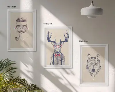 Stylové portréty zvířat sada 3 obrazů