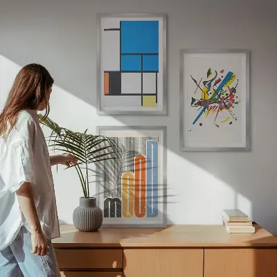 Abstraktní moderní geometrie sada 3 obrazů