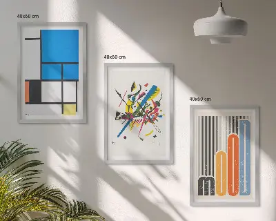 Abstraktní moderní geometrie sada 3 obrazů