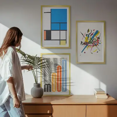 Abstraktní moderní geometrie sada 3 obrazů