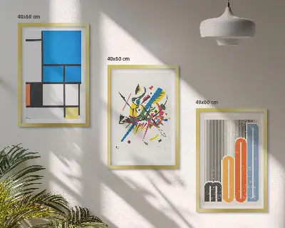 Abstraktní moderní geometrie sada 3 obrazů