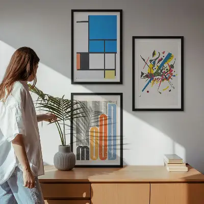 Abstraktní moderní geometrie sada 3 obrazů