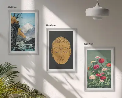 Sada 3 obrazů s motivem japonské přírody a kultury